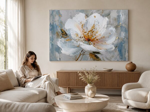 Maľovaný obraz na stenu KVET Z LÁSKY - 120x80 cm / Klasický 2 cm