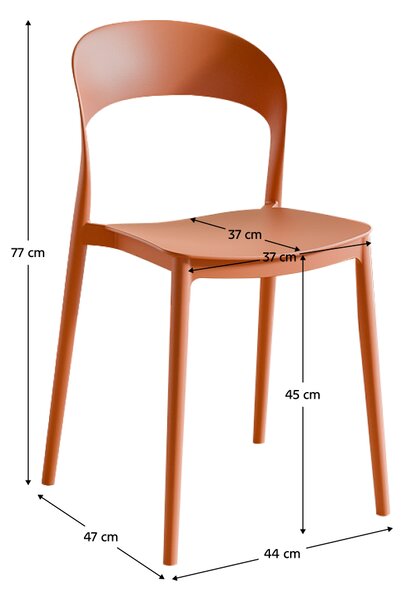 KONDELA Stohovateľná stolička, oranžová, RADANA NEW