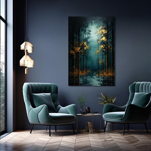 Set 2 obrazov Zlatá príroda — Mesiac, Fantázia - 2× 40×60 cm