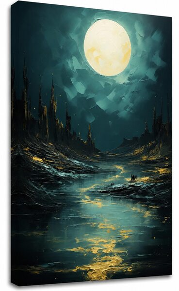 Set 2 obrazov Zlatá príroda — Mesiac, Fantázia - 2× 40×60 cm