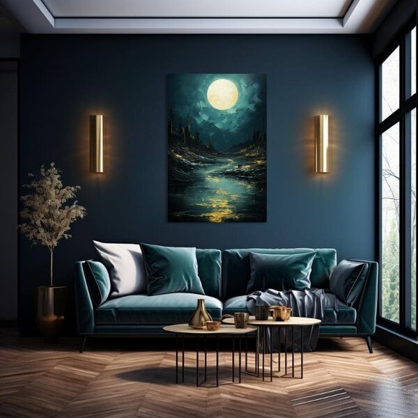 Set 2 obrazov Zlatá príroda — Mesiac, Fantázia - 2× 40×60 cm