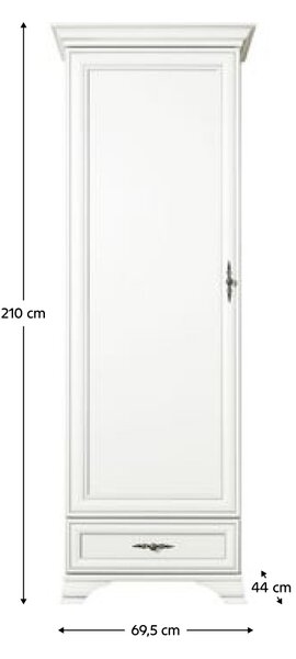KONDELA Regál, alpská biela, KENTAK REG1D1S