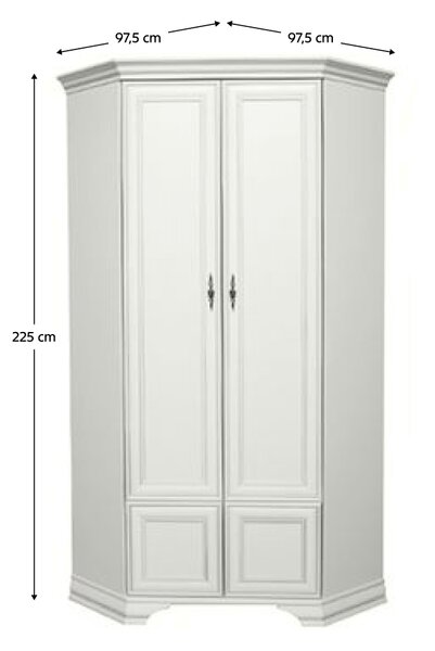KONDELA Rohová skriňa, alpská biela, KENTAK SZFN2D