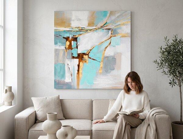 Maľovaný obraz na stenu ABSTRAKT 70x70 cm