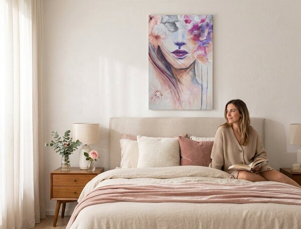 Maľovaný obraz na stenu ŽENA 60x90 cm