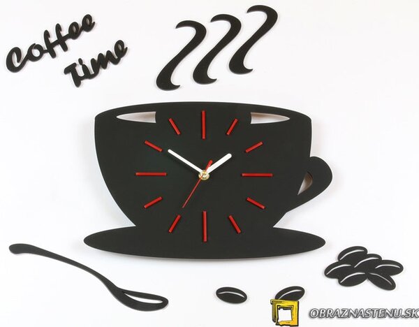 Moderné nástenné hodiny Red Satin Cup