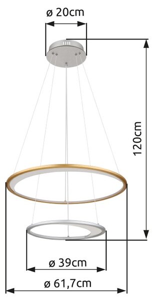 Globo 67333-44H LED závesné stropné svietidlo UMBRA | 40W integrovaný LED zdroj | 2127lm | 2700-6500K
