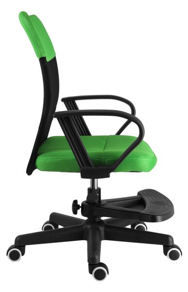 Detská stolička Neoseat MONKEY s podnožou — látka, čierna / zelená