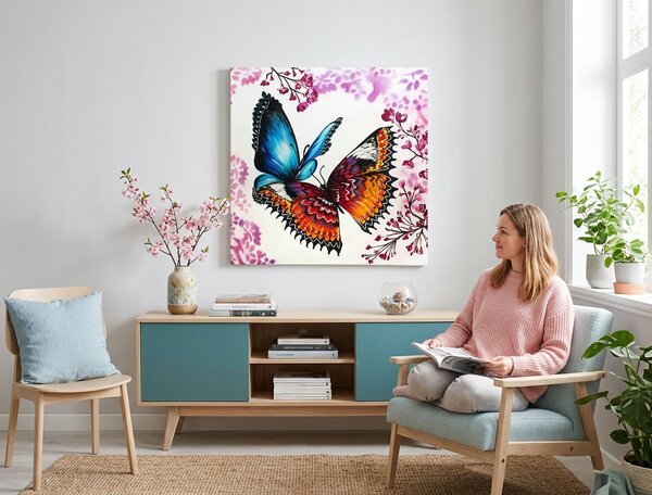 Autorská reprodukcia na plátne MOTÝLE - 40x40 cm