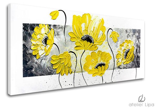 Autorská reprodukcia na plátne KVETY - 120x50 cm