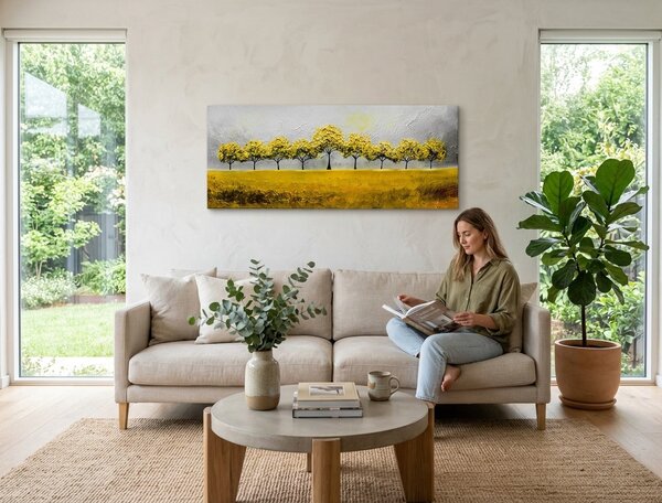Autorská reprodukcia na plátne STROMY - 105x45 cm