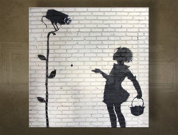 Obraz na plátne Street ART – Banksy - 30x30 cm