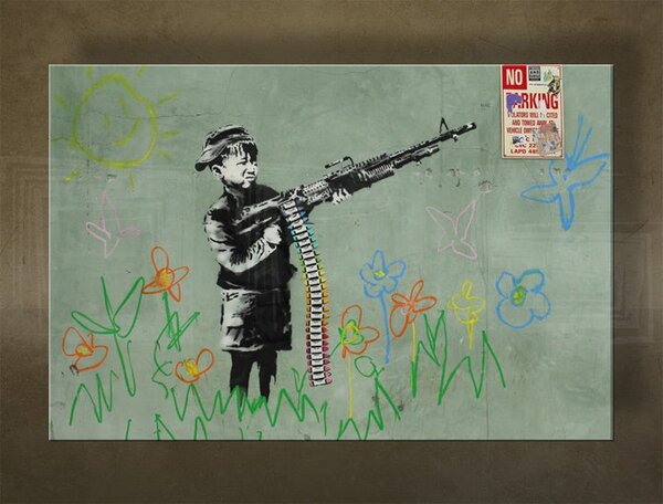 Obraz na plátne Street ART – Banksy - 20x30 cm