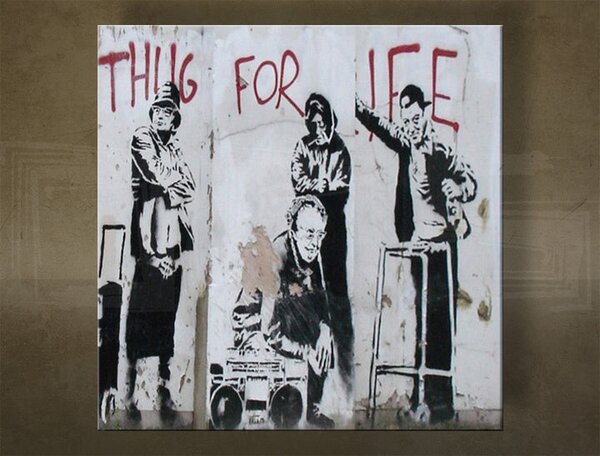 Obraz na plátne Street ART – Banksy - 30x30 cm