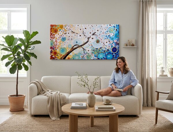 Autorská reprodukcia na plátne STROM - 100x50 cm