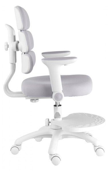Detská rastúca stolička Neoseat KIDDY THREE — látka, prateľný poťah, sivá
