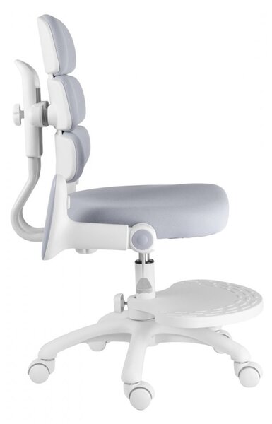 Detská rastúca stolička Neoseat KIDDY THREE — látka, prateľný poťah, sivá