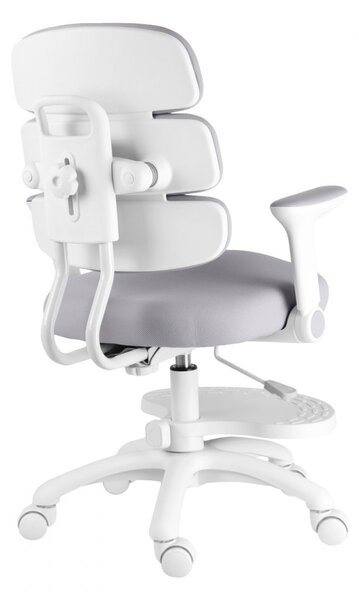 Detská rastúca stolička Neoseat KIDDY THREE — látka, prateľný poťah, sivá