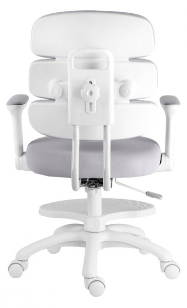 Detská rastúca stolička Neoseat KIDDY THREE — látka, prateľný poťah, sivá