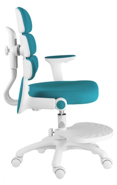 Detská rastúca stolička Neoseat KIDDY THREE — látka, prateľný poťah, tyrkysová