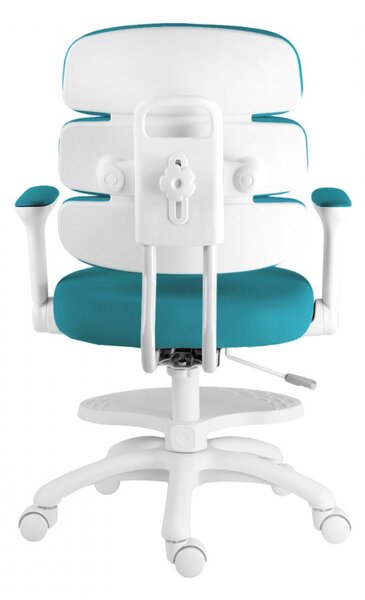 Detská rastúca stolička Neoseat KIDDY THREE — látka, prateľný poťah, tyrkysová