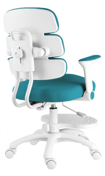 Detská rastúca stolička Neoseat KIDDY THREE — látka, prateľný poťah, tyrkysová