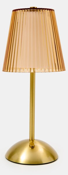 Sinsay - LED stolná lampa s ryhovaným tienidlom a zlatými prvkami - zlatohnedá