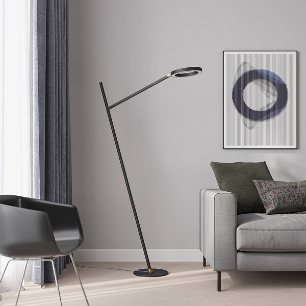 Lucande Nimbe stojaca LED lampa, čierna, stmievač
