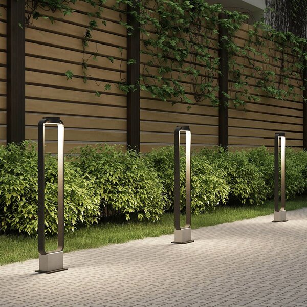 Lucande LED svetlo na chodník Belna, 100 cm, antracit, betón, IP65, Čierna, Hliník, Moderný, Osvetlenie príjazdovej cesty