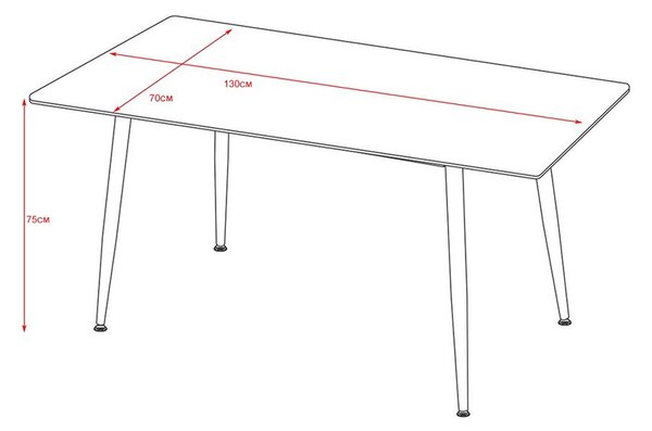 Jedálenský stôl ADRIA 130x70 biely mramor