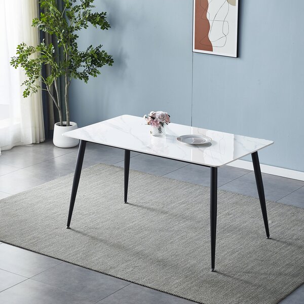 Jedálenský stôl ADRIA 130x70 biely mramor