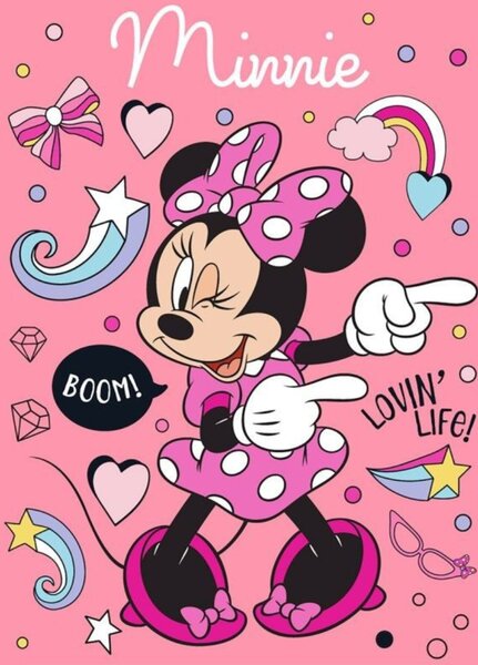 Deka detská flecee Minnie ružová 140x100cm Faro