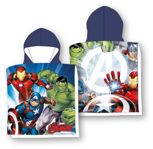 Detské bavlnené pončo Avengers 55x110cm Faro
