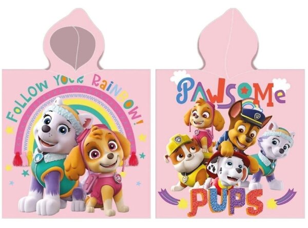 Detské pončo PAW PATROL ružový 55x110cm Faro