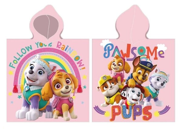 Detské pončo PAW PATROL ružový 55x110cm Faro