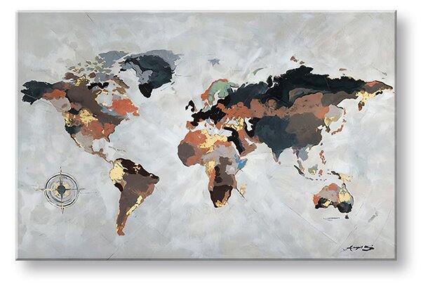 Obraz na plátne MAPA SVETA - 80x50 cm