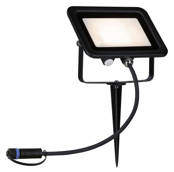 Paulmann Plug & Shine reflektor s hrotom 16W, Čierna, Hliník, Vonkajše bodové svietidlo / bodateľné do zeme