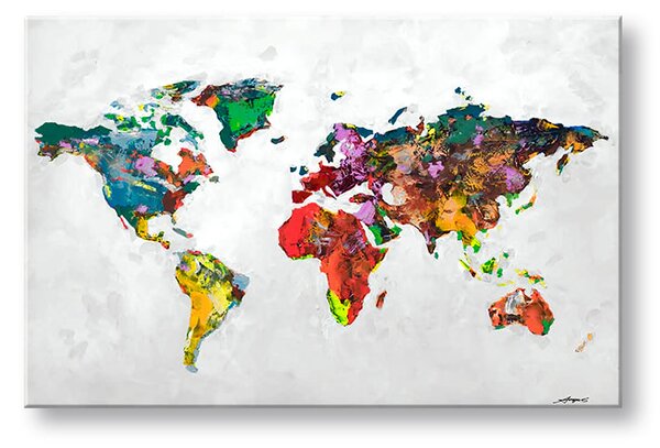 Obraz na plátne MAPA SVETA - 80x50 cm