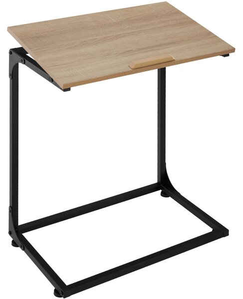 Tectake 404442 odkladací stolík s naklápacou doskou ruston 55x35x66,5cm - industrial svetlé drevo, dub sonoma