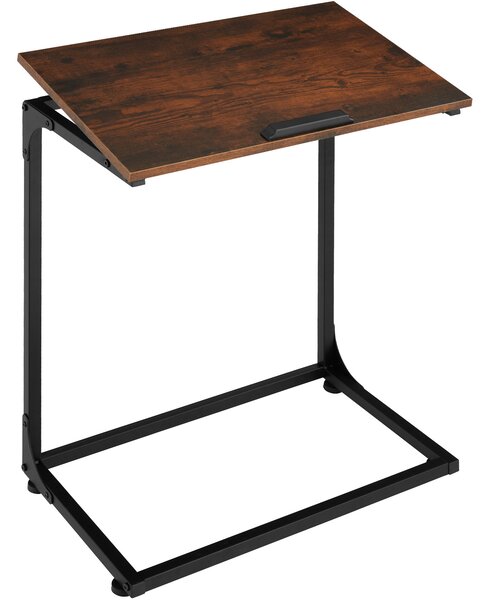 Tectake 404441 odkladací stolík s naklápacou doskou ruston 55x35x66,5cm - industriálne drevo tmavé, rustikálne