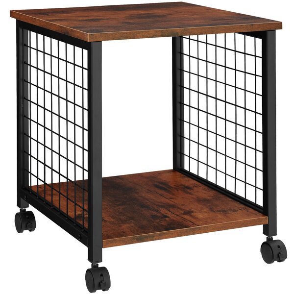 Tectake 404453 odkládací stolek gary 40x40x48cm - industriálne drevo tmavé, rustikálne