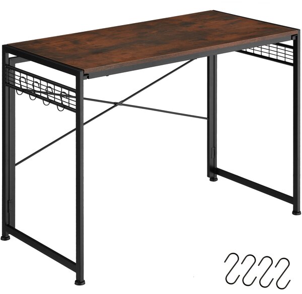 Tectake 404660 písací stôl paterson 102x51x77cm - industriálne drevo tmavé, rustikálne