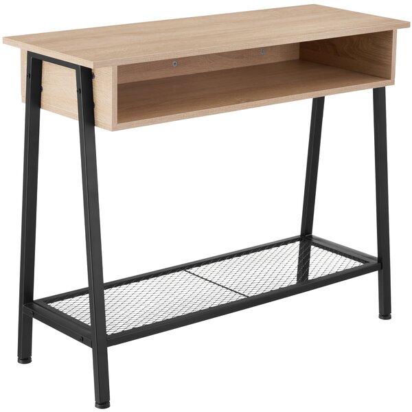 Tectake 404721 konzolový stolík tralee 100x35x80, 5cm - industrial svetlé drevo, dub sonoma