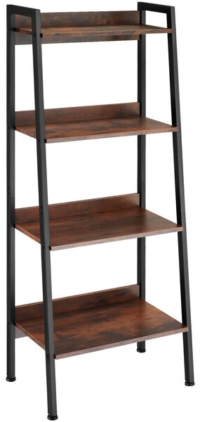 Tectake 404702 rebríkový regál - 57,5 x 34 x 138 cm, industriálne drevo tmavé, rustikálne
