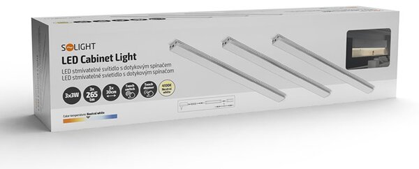 SOLIGHT LED stmievateľné podlinkové a nábytkové svietidlo 3x3W, 4100K, 3x30cm