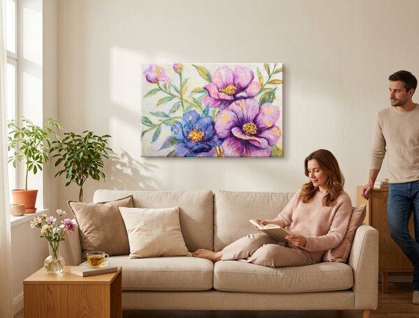 Obraz na plátne KVETY - 60x40 cm