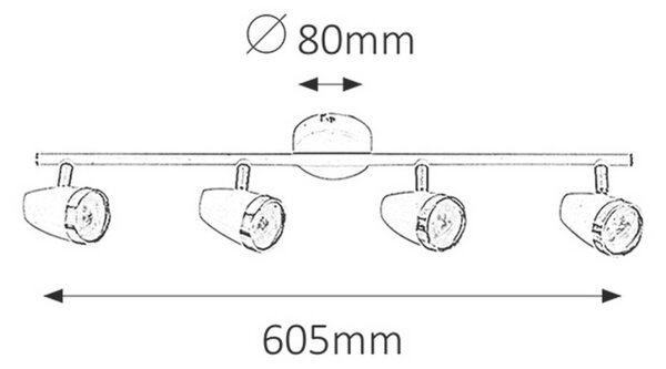 Rabalux KAREN LED stropné bodové svietidlo 4x4W | 1120lm | 3000K | IP20 - biela