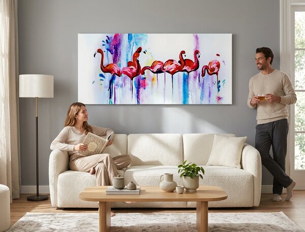Autorská reprodukcia na plátne PLAMENIAKY - 110x45 cm