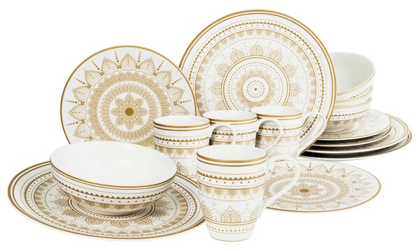 KOMBINOVANÝ SERVIS, 16-dielne, kamenina Creatable - Online Only bytové doplnky, Online Only