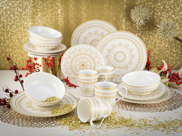KOMBINOVANÝ SERVIS, 16-dielne, kamenina Creatable - Online Only bytové doplnky, Online Only
